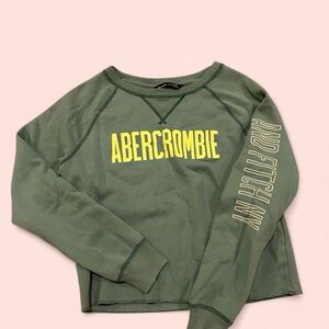 Abercrombie & Fitch Teal Sweatshirt with Yellow Lettering